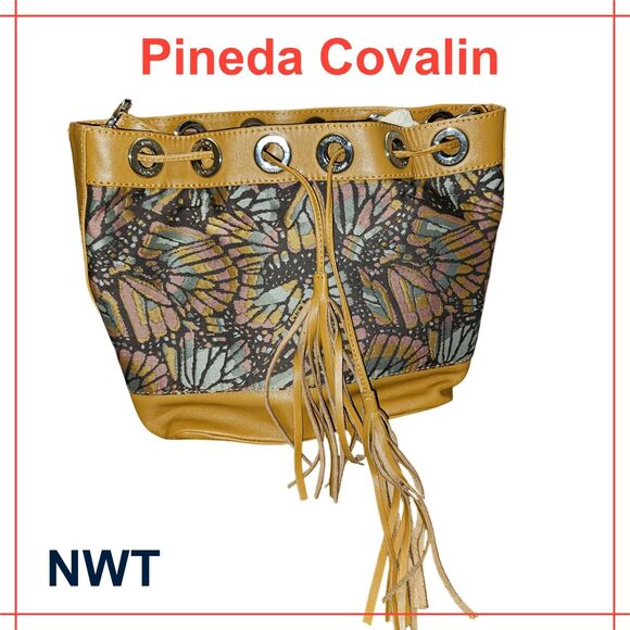 PINEDA COVALIN Monarch Bucket Handbag Brown Leather - Picture 1 of 9